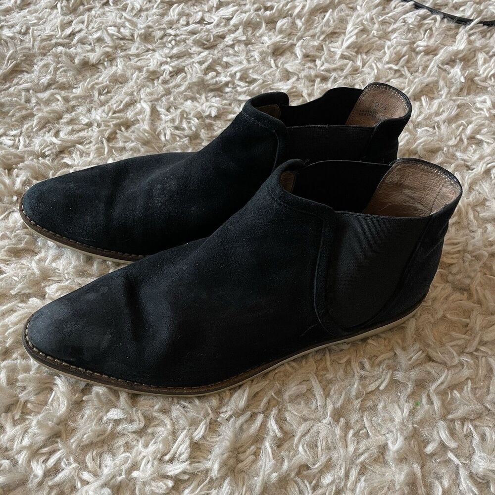 J.Crew Low Chelsea Boot Suede Leather Black Sz 9.5 Womens